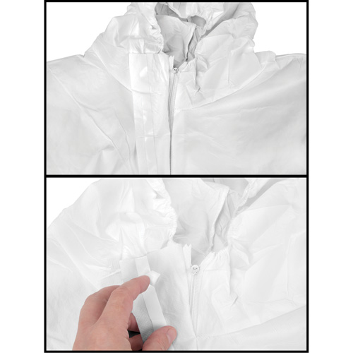 Combinaisons &agrave; capuchon de premi&egrave;re qualit&eacute;, T-Grand, Blanc, Microporeux Fastek