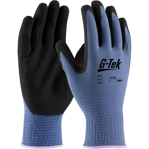 G-Tek&reg; GP Coated Gloves, Small, Nitrile Coating, 13 Gauge, Nylon Shell Fastek
