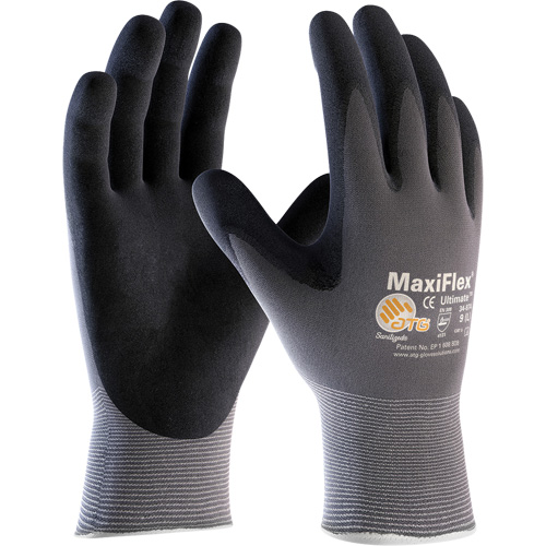 ATG MaxiFlex&reg; Ultimate Gloves, 10/X-Large, Foam Nitrile Coating, 15 Gauge, Nylon Shell Fastek