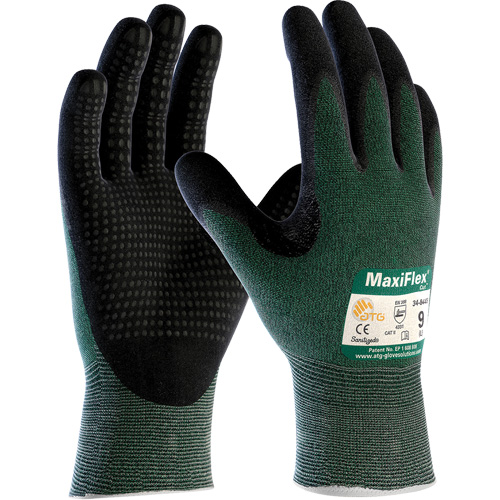 ATG MaxiFlex&reg; Cut Gloves, Size Small, 15 Gauge, Foam Nitrile Coated, Engineered Yarn Shell, ASTM ANSI Level A2/EN 388 Level 3/EN 388 Level B Fastek