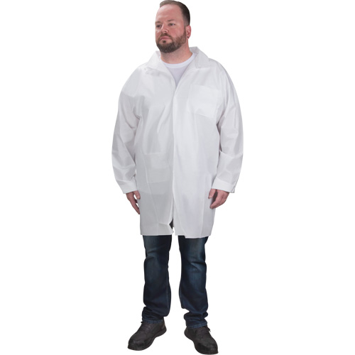 Protective Lab Coat, Microporous, White, 2X-Large Fastek