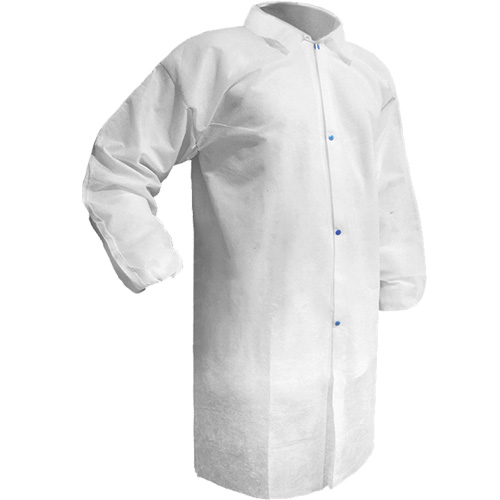 Care Lab Coat, Polypropylene, White, Small Fastek