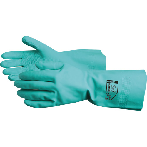 Gants r&eacute;sistants aux produits chimiques Chemstop, Taille 7, 12" lo, Nitrile, Doublure en Ouat&eacute;e, 15 mils Fastek