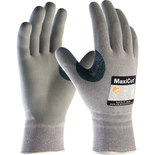 ATG MaxiCut&reg; 5 Seamless Knit Cut Resistant Gloves, Size X-Small, 13 Gauge, Foam Nitrile Coated, Dyneema&reg;/Nylon Shell, ASTM ANSI Level A4/EN 388 Level 4/EN 388 Level C Fastek