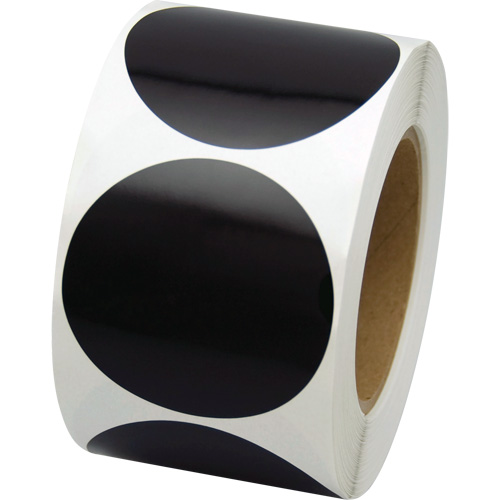 Pastilles de marquage color&eacute;es, Cercle, 3" lo x 3" la, Noir, Vinyle Fastek