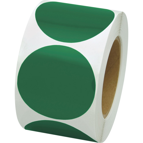 Pastilles de marquage color&eacute;es, Cercle, 3" lo x 3" la, Vert, Vinyle Fastek