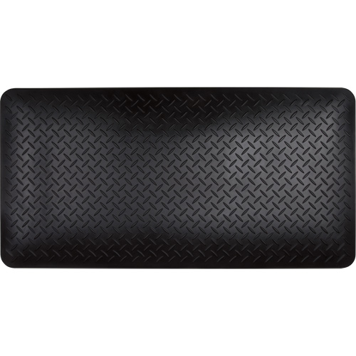 Anti-Fatigue Matting, Diamond, 1-2/3' x 3-1/4' x 3/4", Black, Polyurethane Fastek