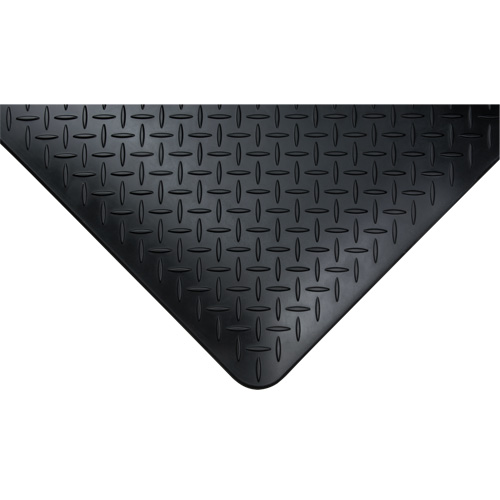 Anti-Fatigue Matting, Diamond, 1-2/3' x 3-1/4' x 3/4", Black, Polyurethane Fastek