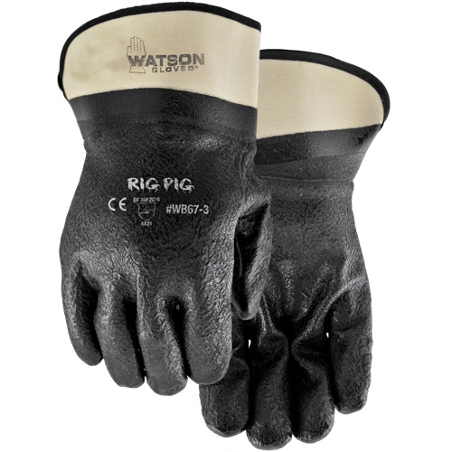 Rig Pig Gloves, One Size, Nitrile/PVC Coating, Jersey Shell Fastek