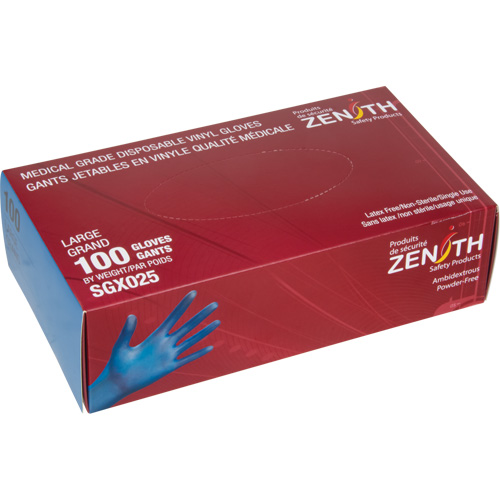 Medical-Grade Disposable Gloves, Small, Vinyl, 4.5-mil, Powder-Free, Blue, Class 2 Fastek