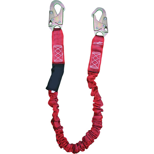 ShockSorb Internal Shock Lanyard, 6', Snap Hook Center, Snap Hook Leg Ends, Polyester Fastek
