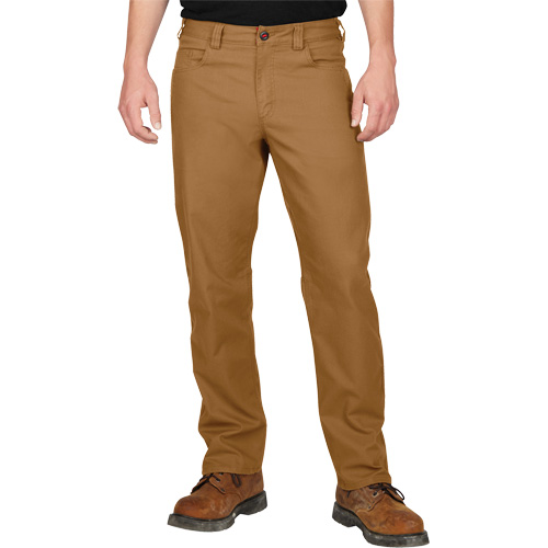 Heavy-Duty Flex Work Pants, Poly-Cotton/Spandex, Khaki, Size 32, 34 Inseam Fastek