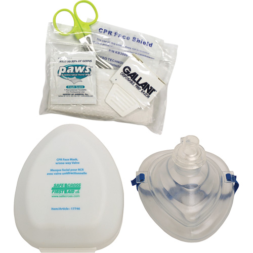 CPR Pocket Face Mask & Accessories Kit, Reusable Mask, Class 2 Fastek