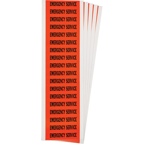"Emergency Service" Conduit & Voltage Labels, 1/2" x 2-1/4", Cloth/Vinyl, English Fastek