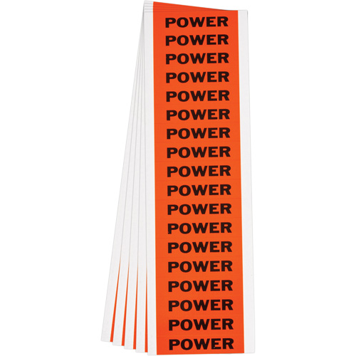 "Power" Conduit & Voltage Labels, 1/2" x 2-1/4", Cloth/Vinyl, English Fastek