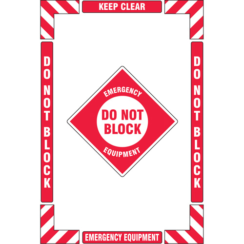 "Emergency Equipment" Floor Marking Kit, Adhesive, English with Pictogram Fastek