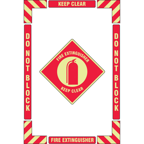 "Fire Extinguisher" Floor Marking Kit, Adhesive, English with Pictogram Fastek