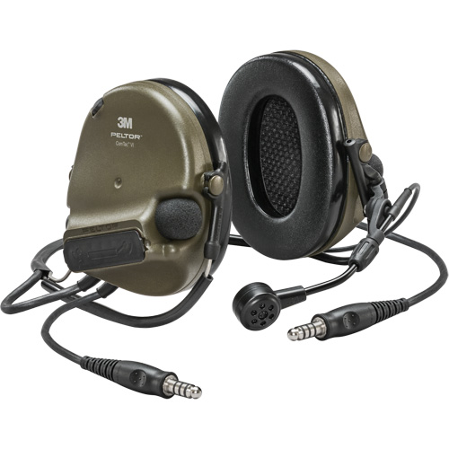 Casque VI NIB avec deux fils de sortie Peltor ComTac, Style Cordon cervical, 22 dB Fastek