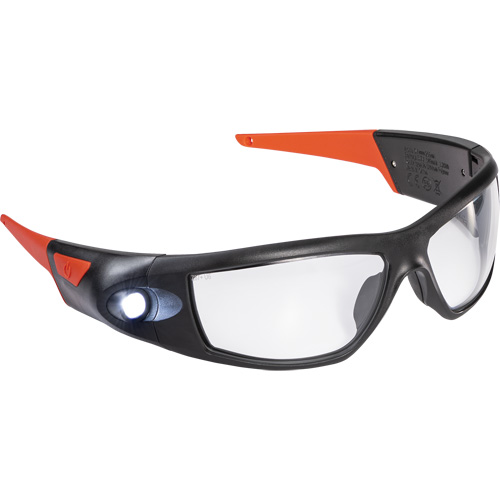 SPG500 Rechargeable Inspection Beam Safety Glasses, Clear Lens, ANSI Z87+ Fastek