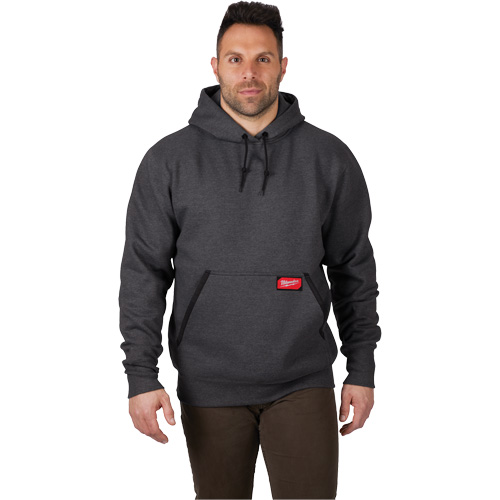 Heavy-Duty Pullover Hoodie, Men's, Small, Grey Fastek