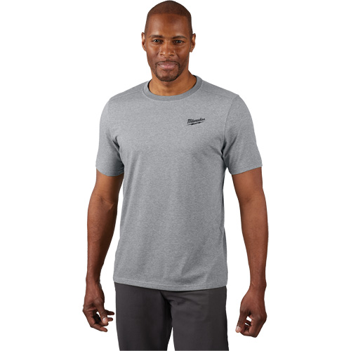 Hybrid Work Tee Shirt, Men's, Small, Grey Fastek