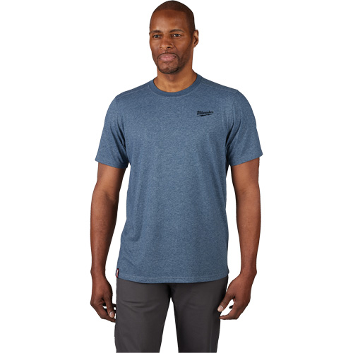Hybrid Work Tee Shirt, Men's, Small, Blue Fastek