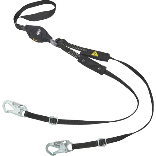 V-Series Utility Energy Absorbing Lanyard, 6', Snap Hook Center, Snap Hook Leg Ends, Nylon Fastek