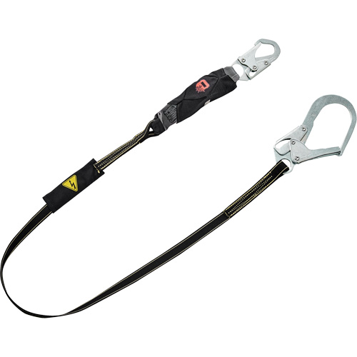 V-Series Welding Shock Absorbing Lanyard, 6', Snap Hook Center, Snap Hook Leg Ends, Kevlar&reg;/Nomex&reg; Fastek