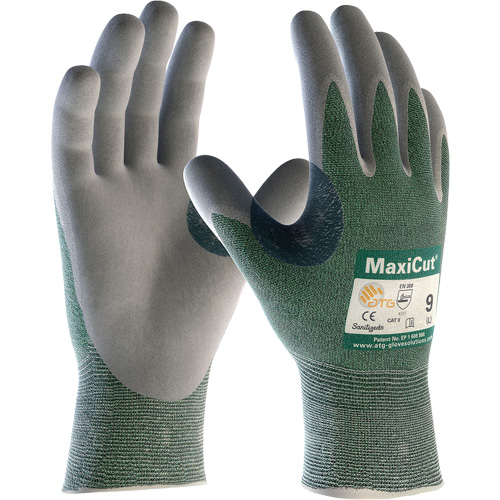 Gants en tissu technique r&eacute;sistant aux coupures ATG MaxiCut, Taille Grand, Calibre 15, Rev&ecirc;tement Nitrile, Enveloppe en Fil technique, ASTM ANSI niveau A2/EN 388 niveau 3/EN 388 niveau B Fastek