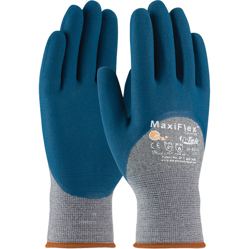 ATG MaxiFlex&reg; Comfort Seamless Knit Gloves, Large, Nitrile Coating, 15 Gauge, Nylon Shell Fastek