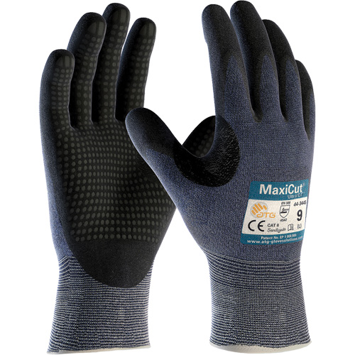 Gants ATG MaxiCut Ultra DT, Taille Grand, Calibre 15, Rev&ecirc;tement Nitrile, Enveloppe en Fil technique, ASTM ANSI niveau A3/EN 388 niveau 5/EN 388 niveau C Fastek