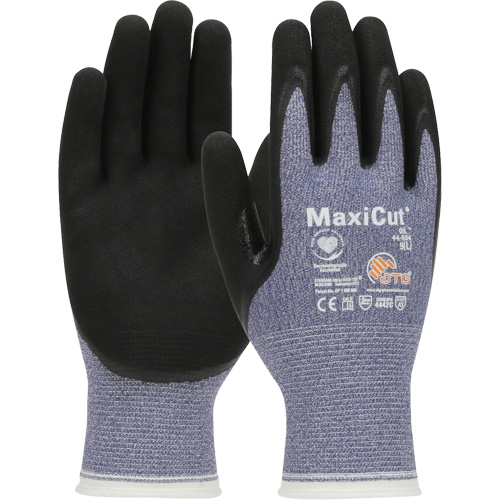 Gants r&eacute;sistants aux coupures dans un milieu de travail huileux ATG MaxiCut, Taille Grand, Calibre 15, Rev&ecirc;tement Nitrile, Enveloppe en Fil technique, ASTM ANSI niveau A3/EN 388 niveau 4/EN 388 niveau C Fastek