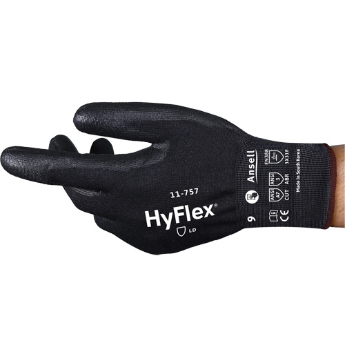 HyFlex&reg; 11-757 Cut-Resistant Gloves, Size 7, 18 Gauge, Polyurethane Coated, Intercept Shell, ASTM ANSI Level A7/EN 388 Level F Fastek