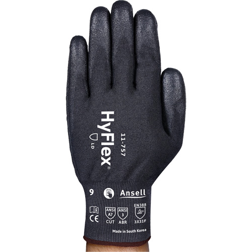 HyFlex&reg; 11-757 Cut-Resistant Gloves, Size 7, 18 Gauge, Polyurethane Coated, Intercept Shell, ASTM ANSI Level A7/EN 388 Level F Fastek