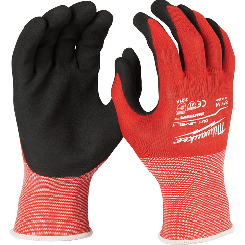 Cut-Resistant Gloves, Size Large, Nitrile Coated, Nylon/Lycra&reg; Shell, ANSI/ISEA 105 Level 1/EN 388 Level 1 Fastek