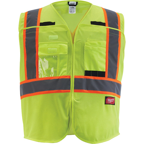 Veste de s&eacute;curit&eacute; pour signaleur, Jaune lime haute visibilit&eacute;, Moyen/Petit Fastek