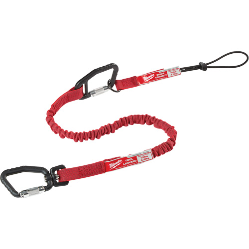 Quick-Connect Locking Tool Lanyard, Bungee, Carabiner/Loop Fastek