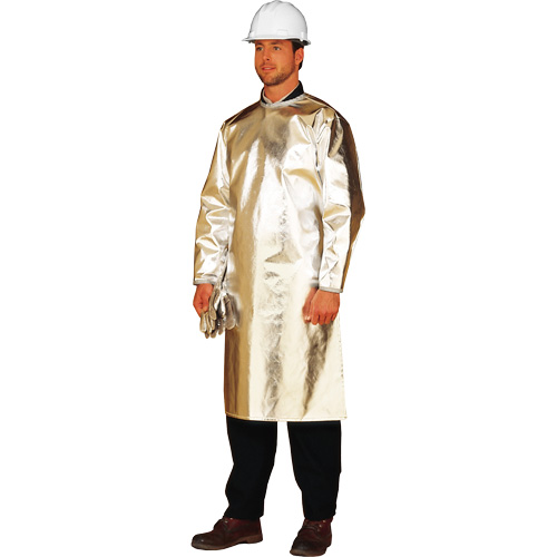 ALM 300 Long Heat Protective Apron/Smock, 48" L, Aluminized Fibreglass Fastek