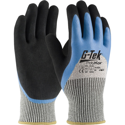 Gants isol&eacute;s r&eacute;sistants aux coupures G-Tek PolyKor, Taille Petit, Calibre 13, Rev&ecirc;tement Latex de caoutchouc, Enveloppe en Fil technique, ANSI/ISEA 105 niveau 3 Fastek