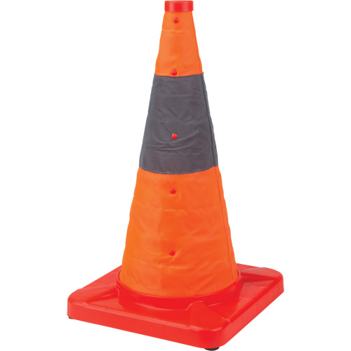 C&ocirc;ne de signalisation repliable, 18" h, Orange Fastek
