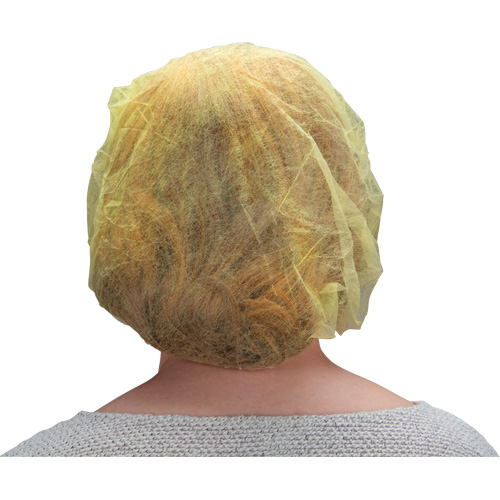 Bouffant Caps, Polypropylene, 21", Yellow Fastek