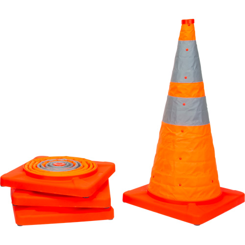 C&ocirc;ne de signalisation repliable, 28" h, Orange Fastek