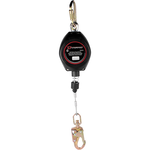 Dynamic Self-Retracting Lifeline, 20', Galvanized Steel, Swivel Fastek