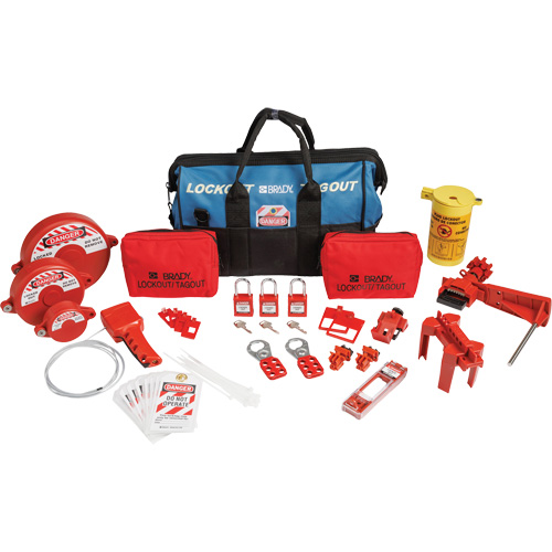 Lockout Tagout Kit with Nylon Safety Lockout Padlocks in Duffel Bag, Electrical/Valve Kit, 31 Components Fastek
