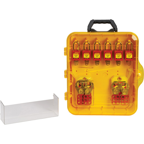 Lockout Station with Keyed Alike Nylon Safety Lockout Padlocks, Plastic Padlocks, 12 Padlock Capacity, Padlocks Included Fastek