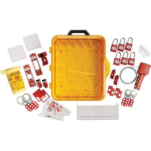 Electrical Lockout Station with Keyed Different Nylon Safety Lockout Padlocks, Plastic Padlocks, 60 Padlock Capacity, Padlocks Included Fastek