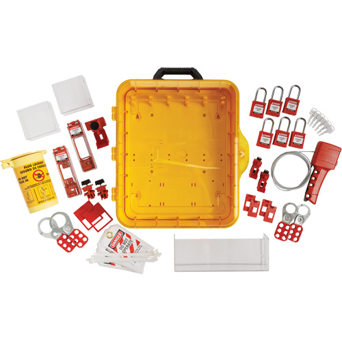 Electrical Lockout Station with Keyed Alike Nylon Safety Lockout Padlocks, Plastic Padlocks, 55 Padlock Capacity, Padlocks Included Fastek