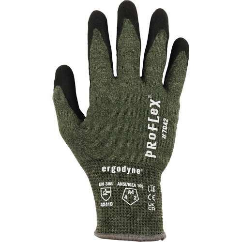 Gants r&eacute;sistant &agrave; la coupe Proflex 7042, Taille Petit, Calibre 18, Rev&ecirc;tement Nitrile, Enveloppe en Aramide, ASTM ANSI niveau A4/EN 388 niveau D Fastek