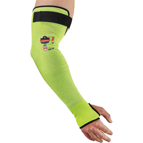 ProFlex 7941-PR Cut-Resistant Protective Arm Sleeve, TenaLux, 18", ASTM ANSI Level A4/EN 388 Level D, High Visibility Lime Fastek