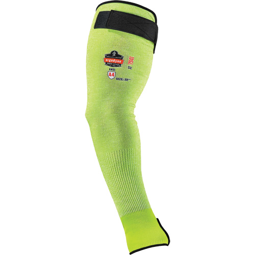 ProFlex 7941-PR Cut-Resistant Protective Arm Sleeve, TenaLux, 22", ASTM ANSI Level A4/EN 388 Level D, High Visibility Lime Fastek